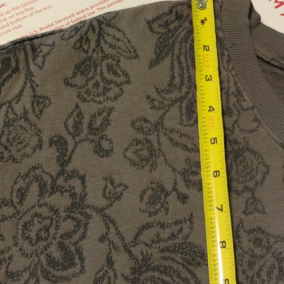 Sonoma Goods for Life+Style Floral design Long Sleeve Crewneck Sweatshirt - Gray - Picture 12 of 16